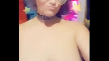 Hot milf shows off her tits