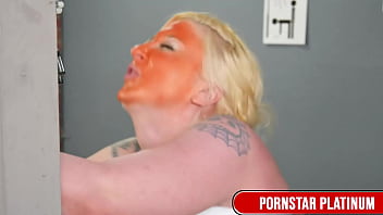 Orange Faced Prez Leya Falcon Rides Jamie Knox's Mocha Cock Raw thumbnail