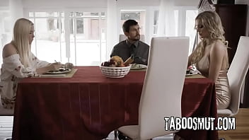 Guy has threesome with his blonde wife and stepdaughter