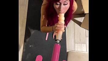 Sex Machine Fucks Deep Throat With Huge Dildo Teen Cat Girl Sucking Sex Toy Hardcore Fetish Blowjob thumbnail