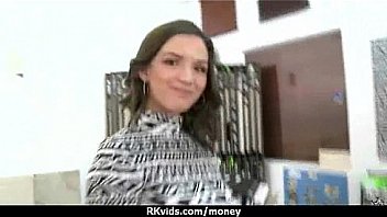 Tight teen fucks a man in front of the camera for cash 12