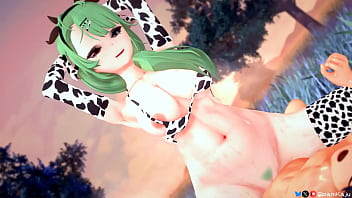 Cowgirl Crelly Rides Cowgril And Squirts Outdoors Vtuber Hentai thumbnail