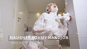 Naughty foamy handjob