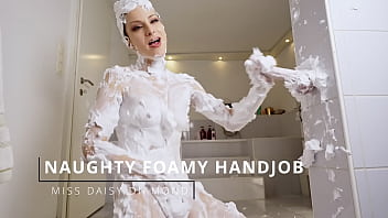 Naughty foamy handjob