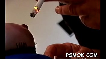 Bitch masturbating and smokin'