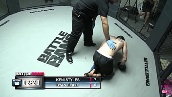 Lexi belle a blonde individual of asian descent was victorious in the cage match