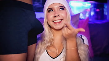 Blonde with an angelic face knows how to tempt her boyfriend in front of the cam