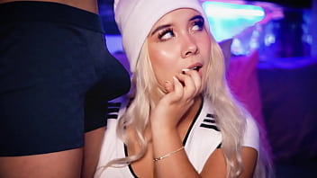 Blonde with an angelic face knows how to tempt her boyfriend in front of the cam