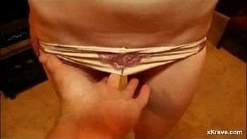 Short haired brunette sucks & jerks big cock