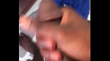 Juicy black dick being stroked