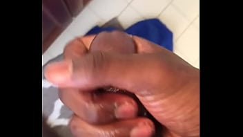 Juicy black dick being stroked
