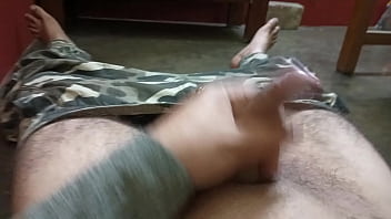 Mature man handling penis in high speed