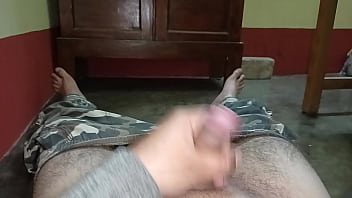 Mature man handling penis in high speed