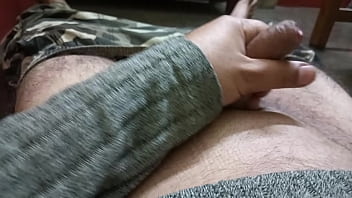 Mature man handling penis in high speed