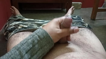 Mature man handling penis in high speed