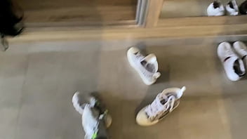 The girl dries her hair and sucks dick and then fucks with the guy