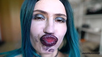 Goth girl lip pouting job custom