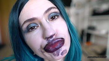 Goth girl lip pouting job custom