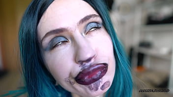 Goth girl lip pouting job custom