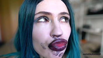 Goth girl lip pouting job custom