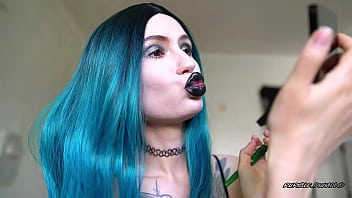 Goth girl lip pouting job custom