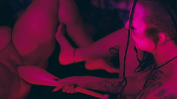 Clown girls are enjoying foot fuck