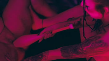 Clown girls are enjoying foot fuck