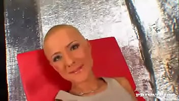 Shaved headed cj gives a pov deepthroat blowjob for facial