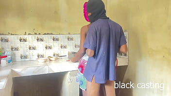 I fuck my house help in the kitchen while she was trying to cock because my wife is not around