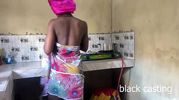 I fuck my house help in the kitchen while she was trying to cock because my wife is not around