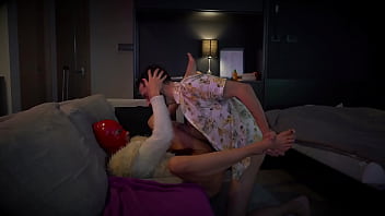 A tempting encounter with a mysterious beauty in red mask fetish