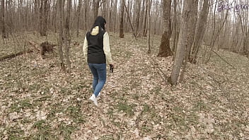 A walk for snowdrops turned into a juicy blowjob in the middle of the forest