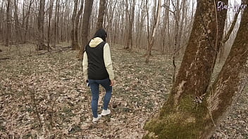 A walk for snowdrops turned into a juicy blowjob in the middle of the forest