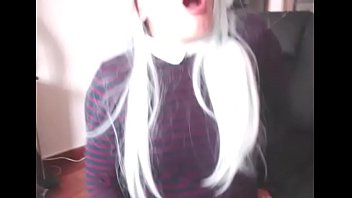 Slutty sucks cock while playing with herself