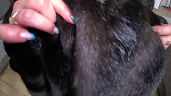 Slutty mature deep throat and cum play on a fur coat 264 preview