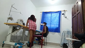 Whore calls her boyfriend to fuck her at work and says she fucks even the boss