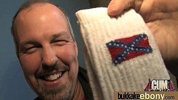 Ebony babe sucks too many white cocks 15