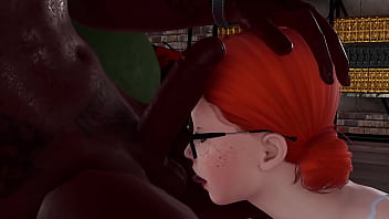 Nerdy redhead in interracial action Nerdy redhead in interracial action