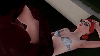 Nerdy redhead in interracial action