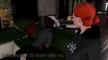 Nerdy redhead in interracial action