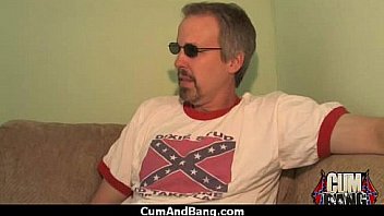 Ebony chick fucked hard in group sex action 25