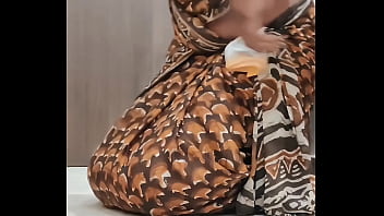 Housewife in saree blowjob