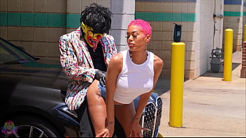 Ebony mega slut and goddess throwing ass on a clown