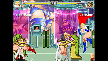 Mugen super busty heroine vs sluggs in the lab