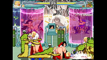 Mugen super busty heroine vs sluggs in the lab