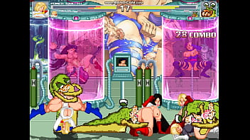 Mugen super busty heroine vs sluggs in the lab