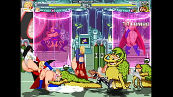 Mugen super busty heroine vs sluggs in the lab