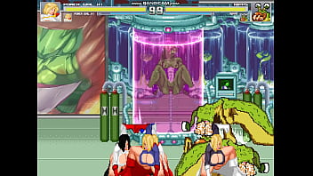 Mugen super busty heroine vs sluggs in the lab