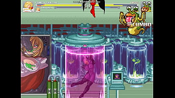 Mugen super busty heroine vs sluggs in the lab