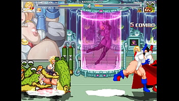 Mugen super busty heroine vs sluggs in the lab